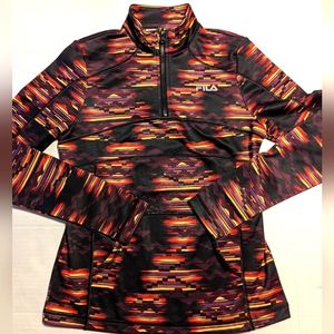 Fila Sport Performance 1/4 Zip Jacket With Thumbholes Size Small